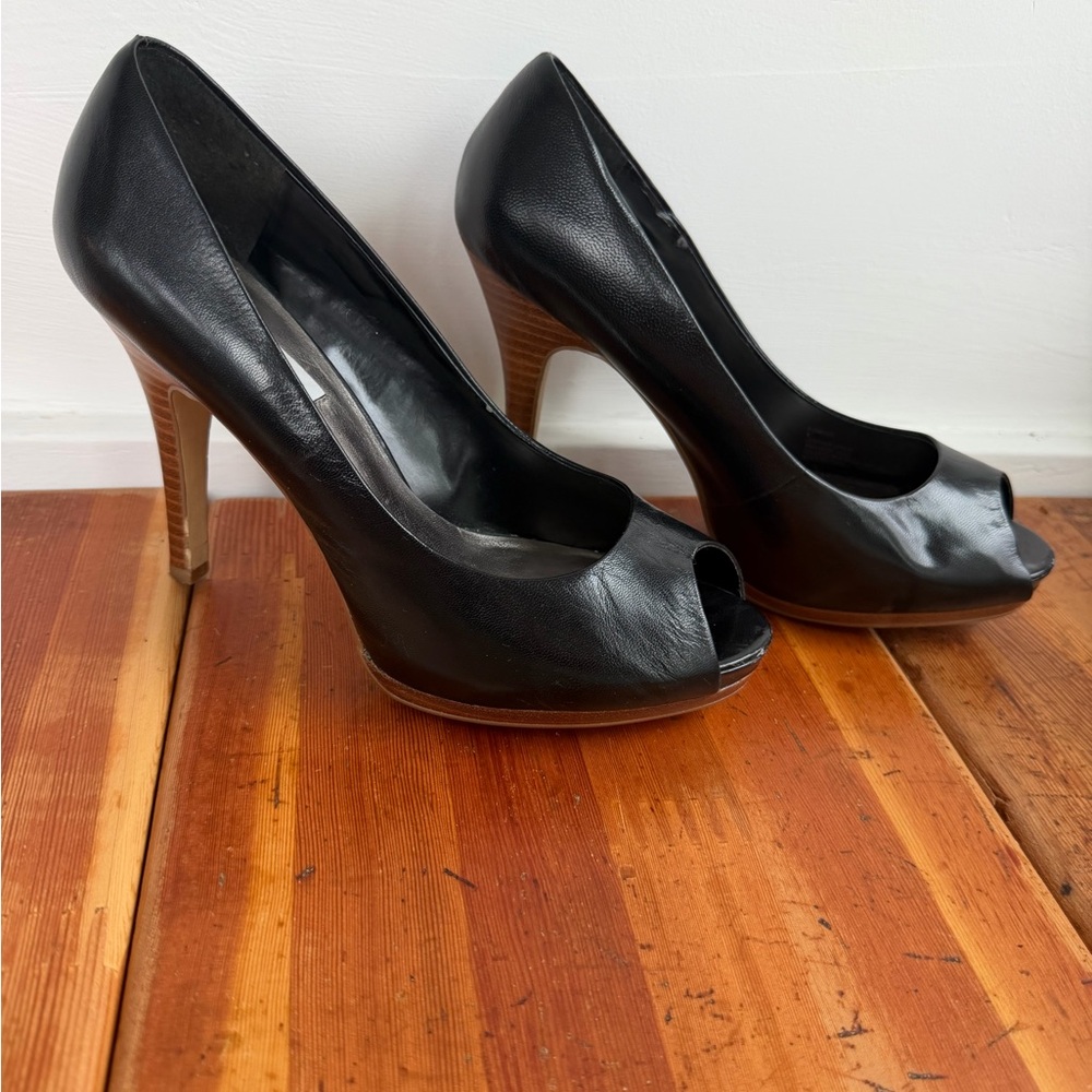 Steve Madden Black Peep-Toe Heels